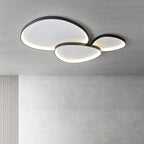Nordic LED Ceiling Chandelier, Dimmable Black Stone Design for Living Room and Bedroom