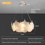 Glass Chandelier LED Circle Pendant Lights for Modern Luxury Living & Dining Decor