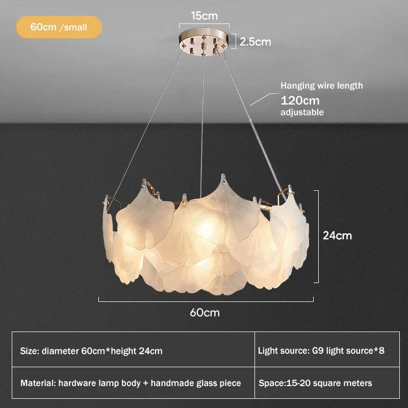 Glass Chandelier LED Circle Pendant Lights for Modern Luxury Living & Dining Decor