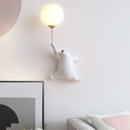Kids Bear Wall Light Moon Decor for Girl Bedroom