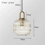 Glass Stripe LED Pendant Lights for Stylish Indoor Home Decor