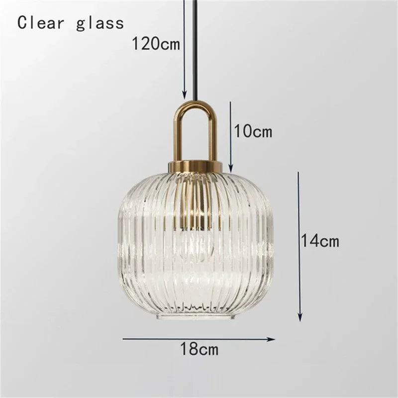 Glass Stripe LED Pendant Lights for Stylish Indoor Home Decor