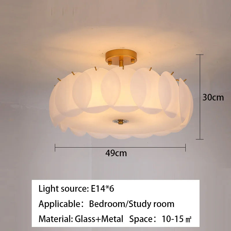 Stylish Glass Ceiling Chandelier for Modern Living Room and Bedroom Lighting