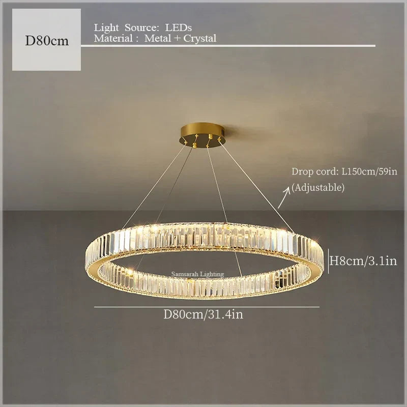 Crystal Ceiling Pendant Chandelier for Luxe Room Decor