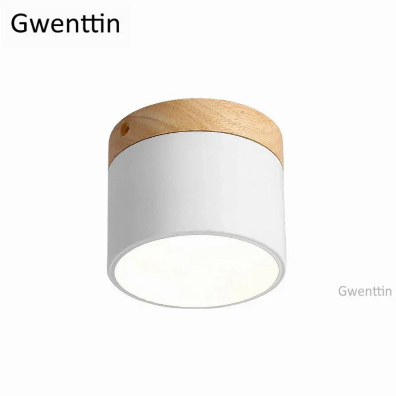 Wood Ceiling Light: Modern Nordic Kitchen Living Room LED Spotlight Fixture