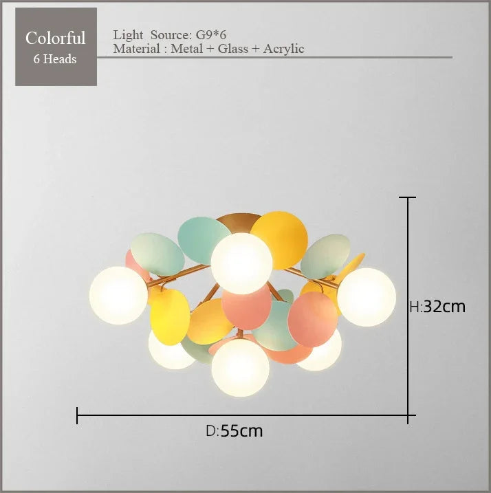 Frost Glass Ceiling Chandelier for Home Indoor Lighting