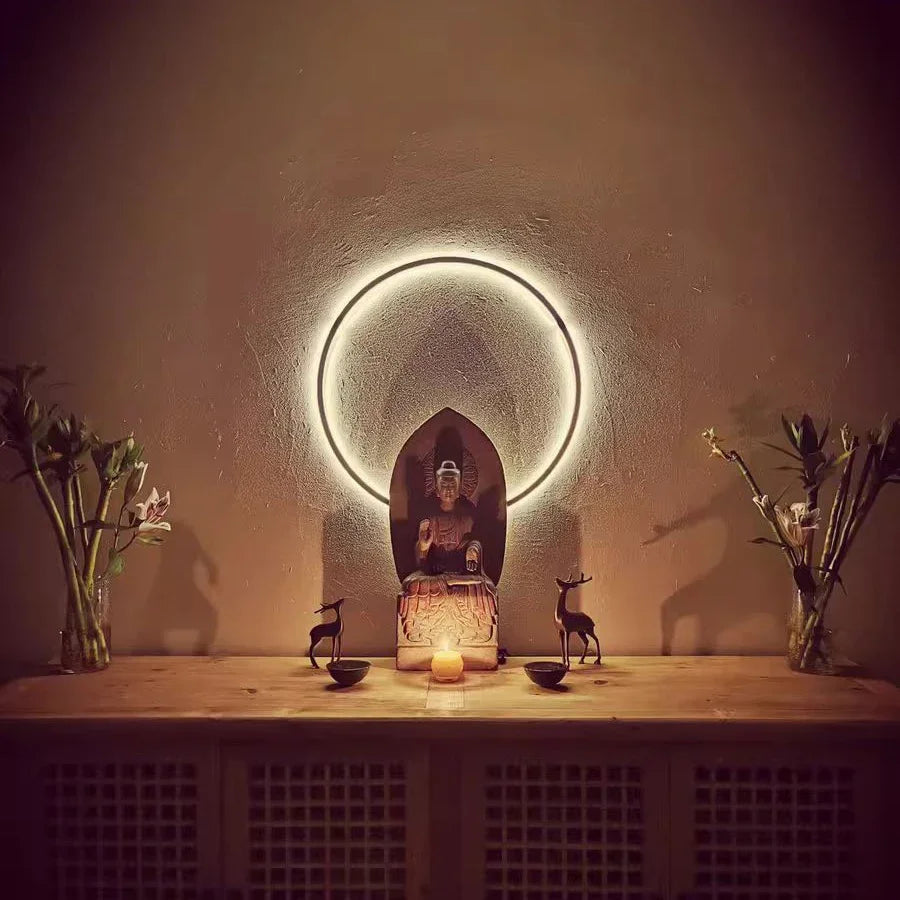 Designer Ring LED Wall Light: Minimalist Nordic Decor Lamp for Living Room Atmosphere.