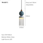 Children's Room Glass Pendant Light Bedrooms Bedside Chandelier Metal Dining Table Lamp