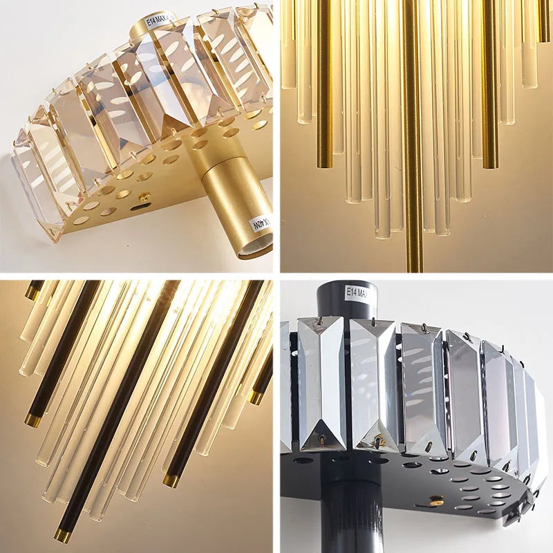 Crystal Strip LED Wall Lamp for Living Room, Bedroom, Study, Balcony Lighting