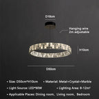 Crystal Lustre Circle Chandelier LED Lights - Modern Luxury Minimalism décor