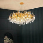 Crystal Dendritic Chandelier: Modern Luxe for Living Room, Dining Room, Bedroom, Hotel Lobby