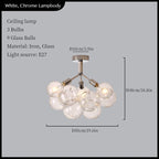 Glass Balls Ceiling Pendant Lights Minimalist Living Room Chandelier Shop Bar Decor