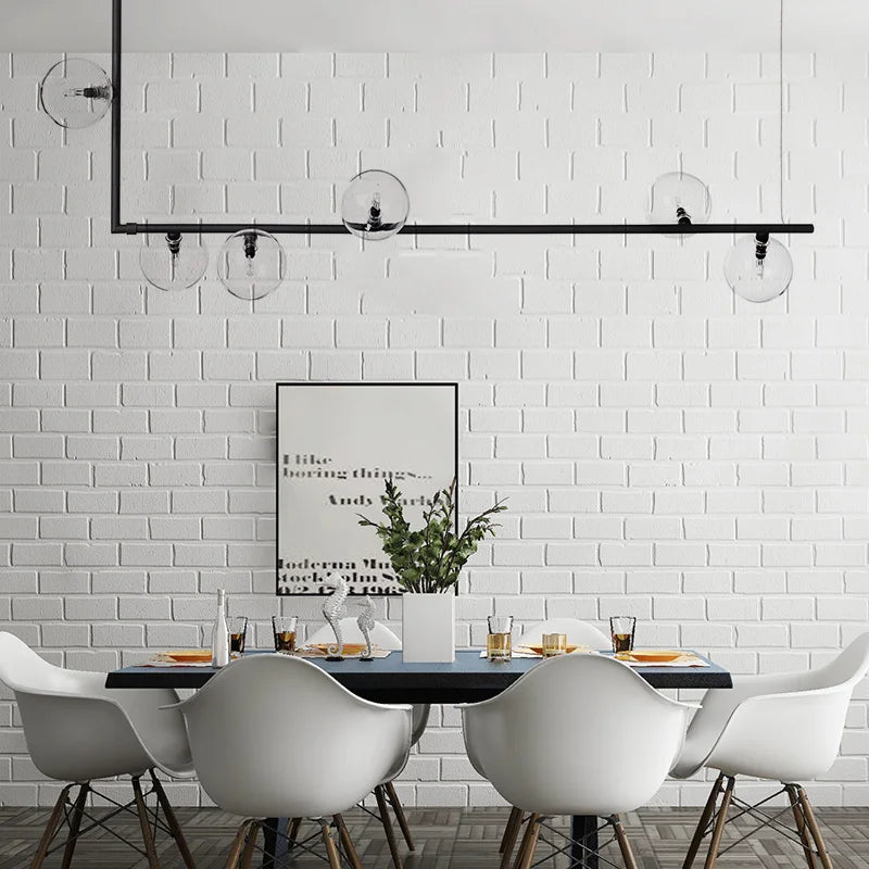 Linear Chandelier: Modern Long Dining Table Pendant Light