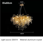 Luxury Crystal Ceiling Chandelier for Modern Living, Dining, Bedroom, and Hotel Hall Decor