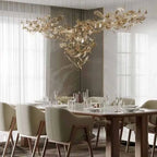 Modern Crystal Glass Pendant Chandelier for High Ceiling Staircase and Home