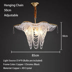 Modern Butterfly Crystal Chandelier Light for Living Room, Dimmable Home Lighting