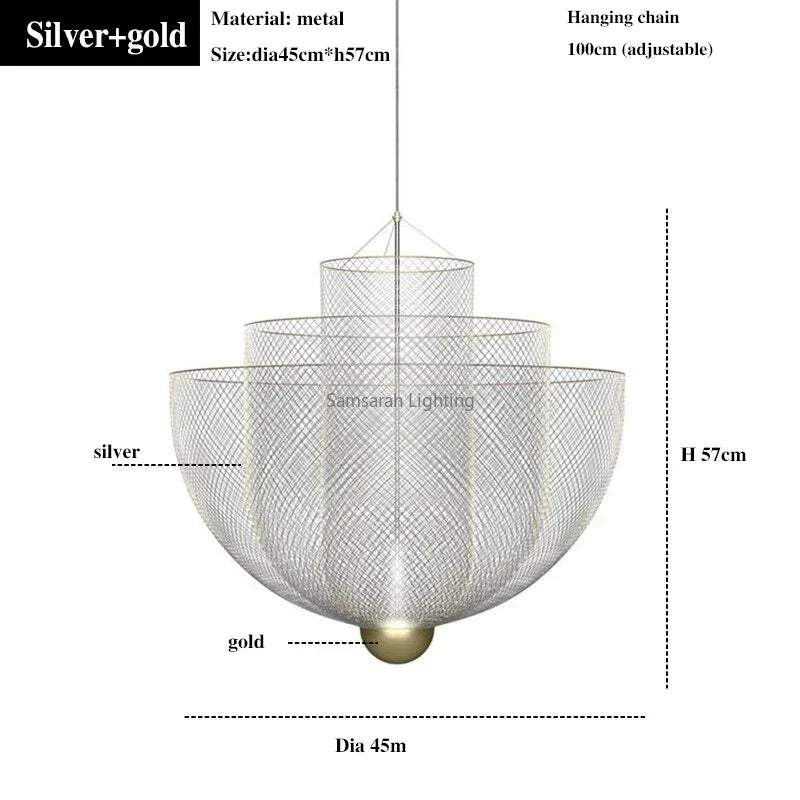 Geometric Iron Chandelier | Nordic Loft Pendant Light Fixture