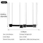 Modern Minimalist Rotatable LED Pendant Chandeliers for Dining Room and Office