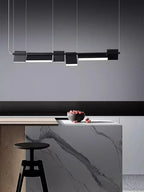 Rotatable LED Chandelier: Modern Office Showroom Art Lighting for Dining Room & Bar