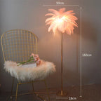 Modern Ostrich Feather Shade LED Floor Lamp for Stylish Indoor Lighting