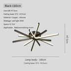 Copper Strip LED Ceiling Lamp - Modern Minimalist Luxury Lighting for Living Room