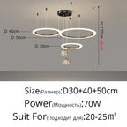 Circle Ring Pendant Light Chandelier Modern Living Room Bedroom Lamps Ceiling Luminaire