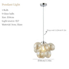 Glass Ball Chandelier: Modern Color Pendant Light for Living Room Decor