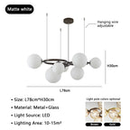 Nordic Glass Chandelier Luxury Pendant Lamps for Living Dining Bedroom