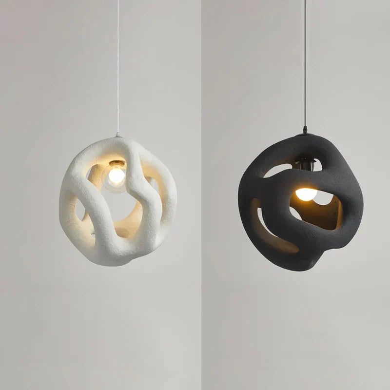 Wabi Sabi Pendant Light: Black & White Ball Lights for Restaurant, Bar, Home Decor