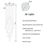 Gold Drop Design LED Crystal Chandelier for Staircase & Lobby