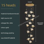 Butterfly Acrylic Chandelier Modern Ceiling Light Pendant Lamp for Living Room