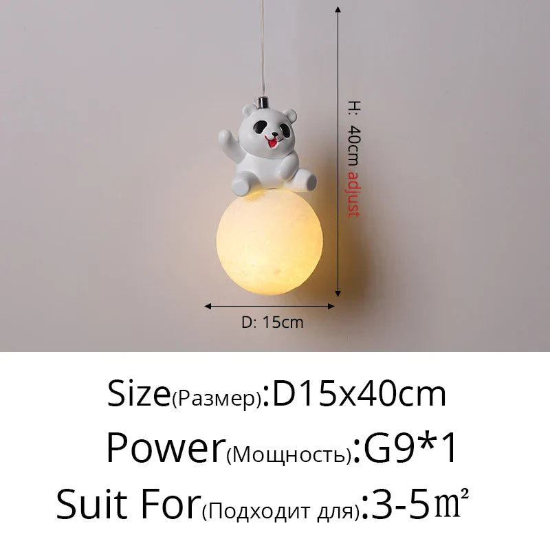 Bear Bedroom Wall Lamp: Modern Chandelier for Living Room, Study & Dining Room