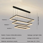 Minimalist Rectangle Acrylic LED Pendant Light - Nordic Design, Dimmable, Modern Hanging Lamp