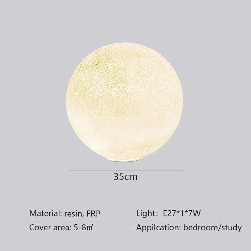 Nordic Moon Round LED Chandelier: Modern Living Room Dining Pendant Light for Bedroom Atmosphere