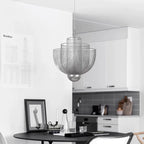 Mesh Chandelier: Silver Metal Grid Lamparas for Fashionable Home Decor