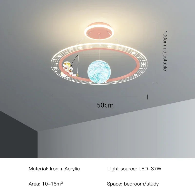 LED Chandelier for Boy's Room with Remote Control and Modern Design