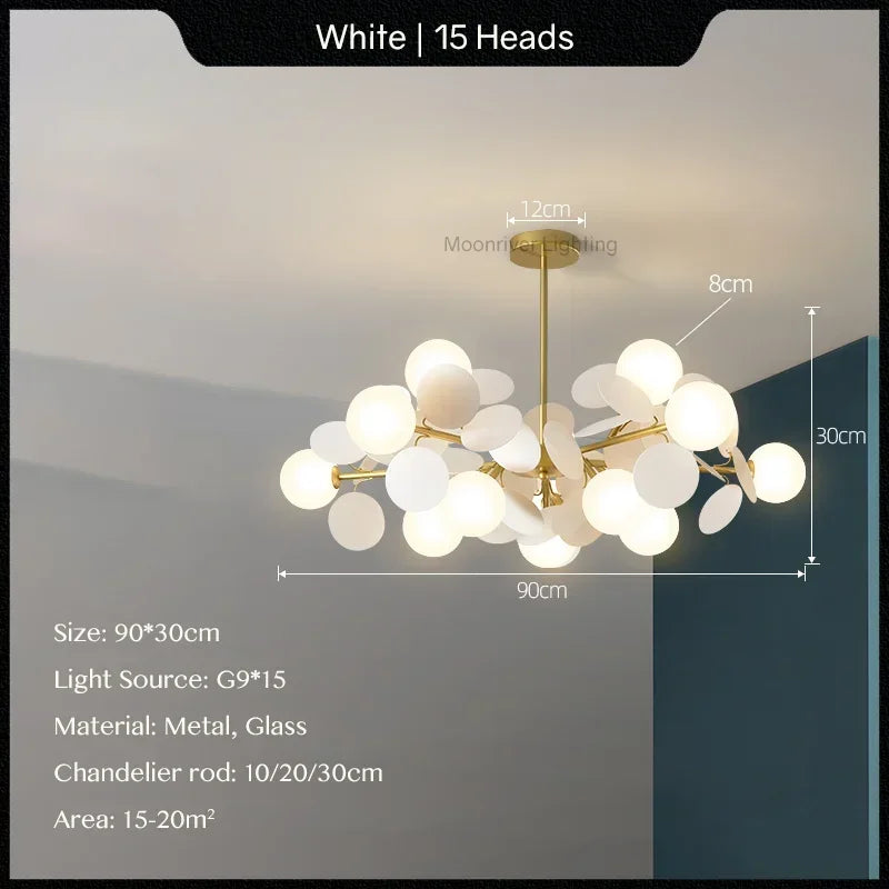 Glass Hanging Ceiling Lamp for Kids Room, Living Room, Bedroom - Modern Chandelier & Home Decor