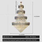 European-Style Duplex Villa Loft Crystal Chandelier - High-End Luxury Lighting Solution