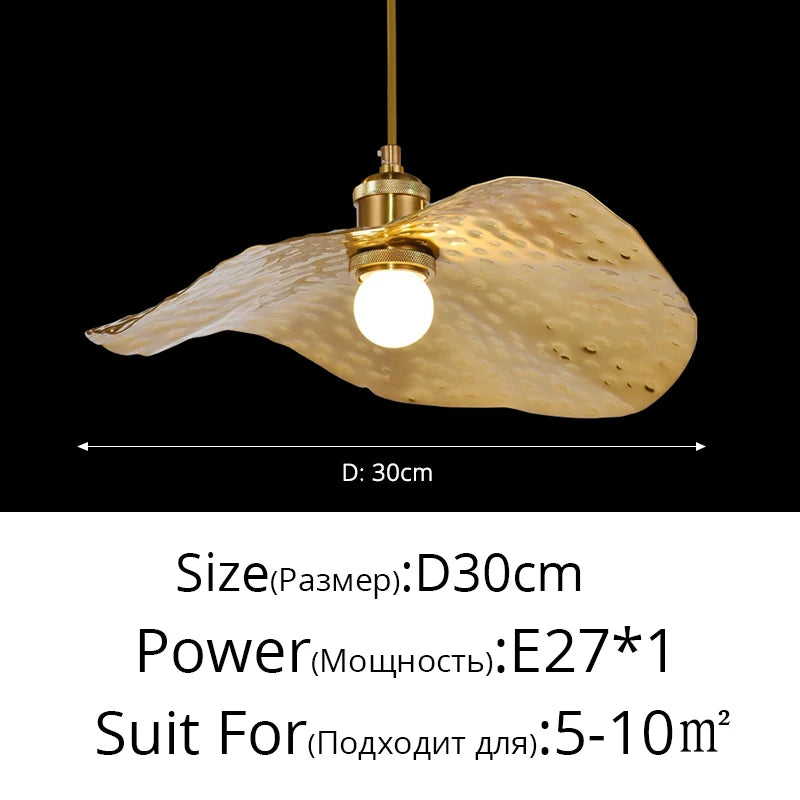 Lotus Brass Pendant Light by - Retro Design for Dining Room & Shop Décor