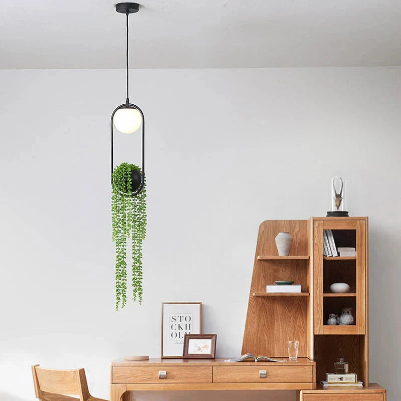 Nordic Plant Pendant Lights for Dining Room Home Decor - LED Hanging Flower Lamp