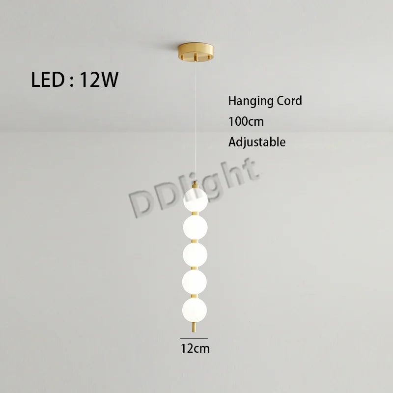 Modern LED Copper Ceiling Chandelier White Ball Pendant Light Fixtures
