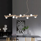 Caterpillar Metal Ball Chandelier: Modern Creative Long Bar Pendant Light for Kitchen Dining Room