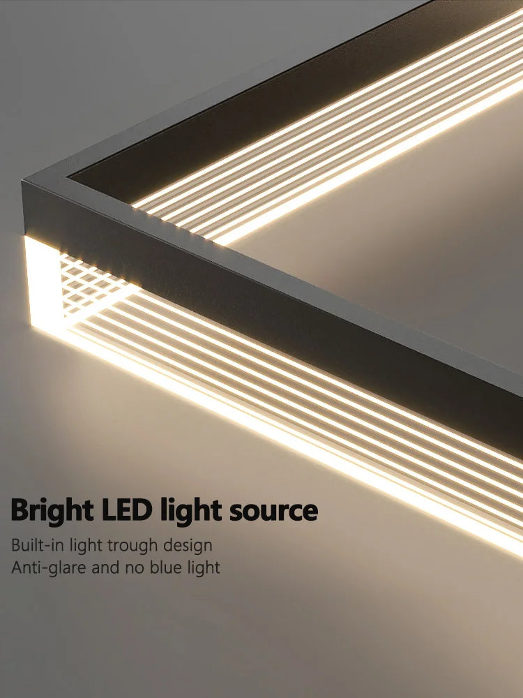 Square Modern Minimalist Nordic Chandelier for Living Room, Dining Room, Bedroom