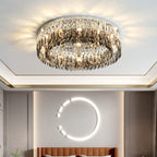 Smoke Grey Crystal Ceiling Lights Modern Luminaire for Living Room Kitchen Bedroom
