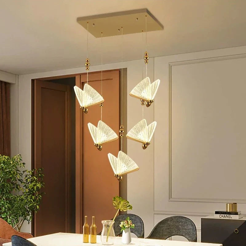 Butterfly LED Chandelier: Modern Hanging Light for Home, Bedroom, Coffee Store & More
