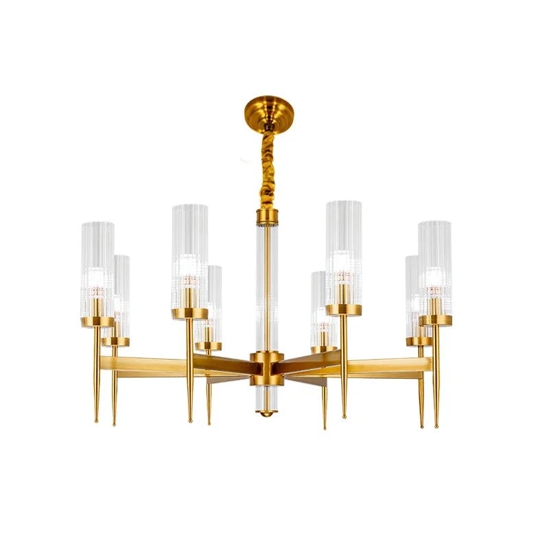 Gold Plated Nordic Living Room LED Chandelier | Luxury Hanging Pendant Lighting