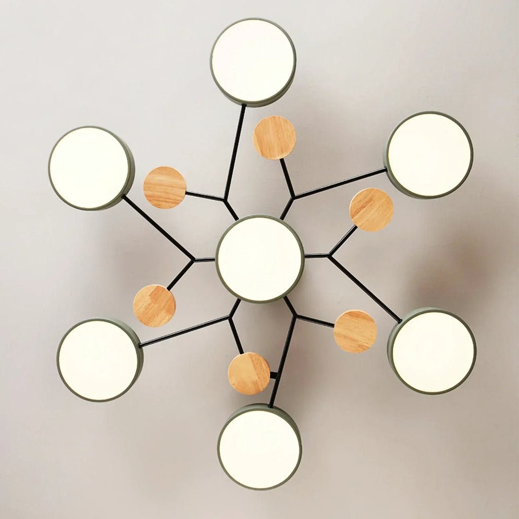 Nordic Wooden Chandelier LED Ceiling Light for Living Room, Bedroom, Kitchen, and Dining Room