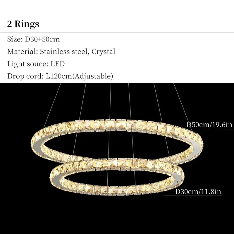 Crystal Ceiling Pendant Light Chandelier Modern Living Room Bedroom Decor