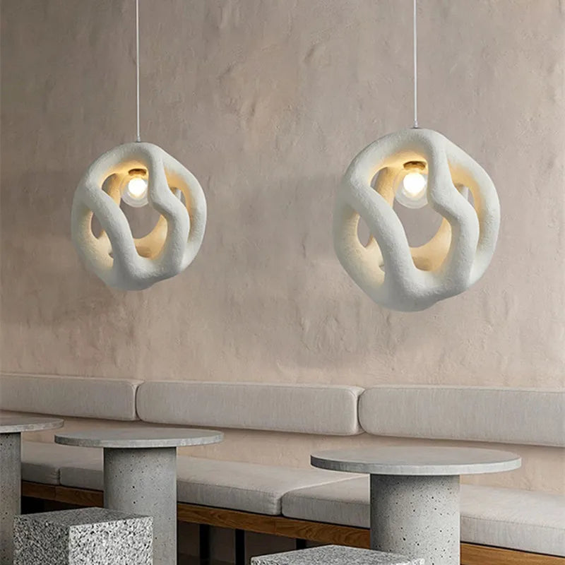 Wabi Sabi Pendant Light: Black & White Ball Lights for Restaurant, Bar, Home Decor