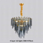 Gold Metal Chain LED Pendant Lights for Modern Luxury Living Room